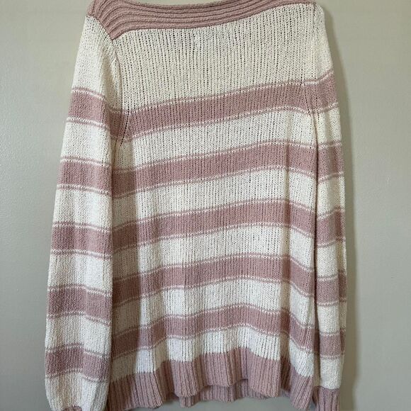 Loft Women's Pink and Cream Jumper - Picture 3 of 3